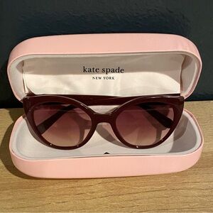 Kate Spade Burgundy Sunglasses with Pink Case